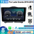 Автомагнитола для LADA GRANTA/лада гранта (2018-2020) Android TS18 4+64 Автомобильный радио плеер 4G светодиодный экран, Wi-Fi DSP AM FM-радио сенсорные кнопки, Carplay/Android auto