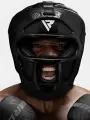 Шлем для бокса RDX T1 Grill со съемной решеткой, закрытый, на липучке, черный, размер M