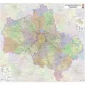 Настенная карта Московской области 154 х 165 см (на баннере)