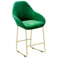 Барный стул со спинкой для кухни, барное кресло премиум Kent Зеленый