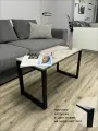 Журнальный столик на металлическом каркасе (средний, Бетон тёмный)