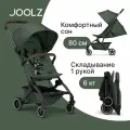 Коляска Joolz Aer+ Forest Green c бампером и подстаканником, зеленая, легкая и компактная прогулочная коляска для путешествий