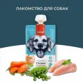 Лакомство для собак Wanpy Dog Мясной мусс из курицы, с морковью и горохом, 10 шт х 90 гр