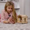 Деревянный кукольный Мини Домик (1 этаж) для кукол 7-13 см