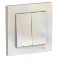 Systeme Electric AtlasDesign Жемчуг Выключатель 2-клавишный сх.5, 10АХ, в сборе, ATN000452