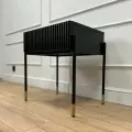 Тумба прикроватная на ножках черная, эмаль мдф 54х40х56 см напольная, Velvet без ручки
