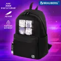 Рюкзак BRAUBERG (брауберг) FASHION CITY универсальный, карман-антивор, Anime Cats, черный, 44х31х16 см, 229965