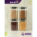 Набор из 4х стеклянных банок 1100мл для хранения еды или сыпучих продуктов Eley