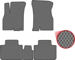 Автомобильные коврики EVA для Chery Tiggo 8 Pro (2021-н/в), серые с серым кантом, ячейка - ромб
