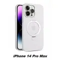 Чехол для iPhone 14 PRO MAX с MagSafe и кольцом подставкой, цвет белый матовый