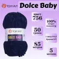 Пряжа YarnArt Dolce Baby 756 темно-синий (50г/85м, упаковка 5 мотков)