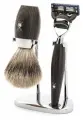 Бритвенный набор MUEHLE KOSMO, мореный дуб, барсучий ворс категории Fine, бритва Fusion