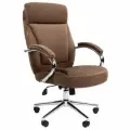 Компьютерное кресло для дома и офиса CHAIRMAN HOME 794, велюр коричневый с хромированной крестовиной и подлокотниками