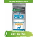 Farmina 12кг х 2шт Vet Life Dog гипоаллергенный с рыбой и картофелем сухой для собак