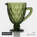 Кувшин для воды Magistro «Круиз», 1.1 л, 14×19.5 см, стекло, зелёный