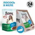 Для стерилизованных кошек Karmy Sterilized, лосось 24 шт. x 80 г (кусочки в желе)