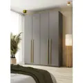 Шкаф для одежды распашной с ящиками 4-х дверный, Графит, 2200х1600х520 мм