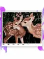 Алмазная мозаика без подрамника - вышивка Оленята 40 х 50 см