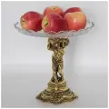 Фруктовница-конфетница из мрамора и стекла на ножке BOGACHO Путти с кувшином