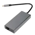 Адаптер Type-Cm --> RJ-45+2USB3.0(f) +PD100Вт Alum Shell VCOM VCOM CU459
