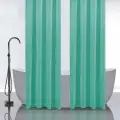 Штора санакс в ванную комнату двойная, однотонная бирюза 120см х 180см х 2 штуки, полиэстэр