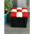 Пуф складной Шахматы красно/белый