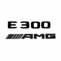 Комплект: шильдик на багажник для Mercedes W213, C238 E300 (новый шрифт 2017+) +AMG Черный глянец
