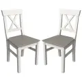 Набор стульев Фламберже 2 шт. массив сосны, 44х46х91см цвет - белый/серый