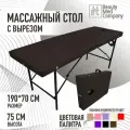 Массажный стол, кушетка косметолога, с вырезом для лица, 190х70 Шоколадный