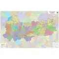 Настенная карта Вологодской области 123 х 193 см (на самоклеющейся плёнке)