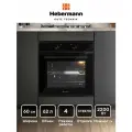 Духовой шкаф электрический встраиваемый Hebermann HBBO 6004.1 B, черный, верхний и нижний нагрев, двойное стекло у дверцы, 4 режима работы, объем духовки 62 л, отделка фасада-стекло.
