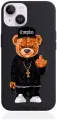 Черный силиконовый чехол для iPhone 14 Мишка Compton для Айфон 14