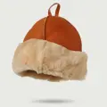 Шапка для бани и сауны из овчины Боярка классическая, терра