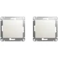 Механизм выключателя/переключателя проходного Schneider Electric Glossa одноклавишный перламутр (комплект из 2 шт)