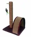 PerseiLine Когтеточка столбик с дугой и игрушкой ковролин джут КД-12, 35 см х 30 см х 54 см