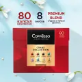 Кофе Coffesso ассорти 8 вкусов 80 капсул, classico Italiano 10 шт по 5 г, crema delicato 10 шт по 5 г, espresso superiore 10 шт по 5 г, lungo 10 шт по 5 г, ristretto 10 шт по 5 г, decaffeinato 10 шт по 5 г, vanilla 10 шт по 5 г, caramel 10 шт по 5 г