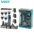 Профессиональный аккумуляторный триммер для носа, бороды и усов VGR 13 в 1 (синий)