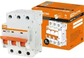 Автоматический выключатель TDM ВА47-60 3Р 10А 6кА характеристика С SQ0223-0107