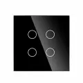 Сенсорный выключатель 4 клавиши 1 пост, (4G) стекло 86х86мм цвет черный