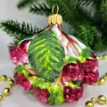 Irena-Co елочная игрушка, стекло Гроздь малины (8х9х6см)