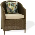 Кресло садовое Рим от Malacca, искусственный ротанг, с бежевой подушкой, зебрано, 65х73х93 см