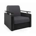 Кресло-кровать Шарм серая рогожка и черная экокожа