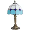 Винтажная настольная лампа Тиффани с абажуром, светильник для комнаты, кухни, спальни GSMIN GS-03 диаметр 20см высота 35см (Дизайн 1)