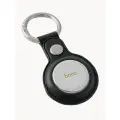 Чехол-брелок для AirTag, искусственная кожа, карабин, черный
