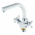 Смеситель для кухни вентильный серия 230 ECONOCE, белый, с поворотным J-изливом (EC0231)