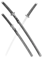 Набор самурайских мечей на подставке, 2 шт. D-50012-1-KA-WA Ножны серый мрамор