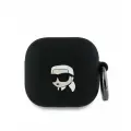 Lagerfeld для Airpods 4 чехол Silicone case with ring NFT 3D Karl Black