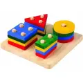 Сортер Plan Toys 2403 Доска с геометрическими фигурами, дерево, для развития, 16 деталей