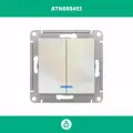3 шт. Systeme Electric AtlasDesign Жемчуг Выключатель 2-клавишный с подсветкой, сх.5а, 10АХ, механизм, ATN000453