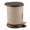 Ведро для мусора с педалью 7л, бежевое, пластик, устойчивое к деформации